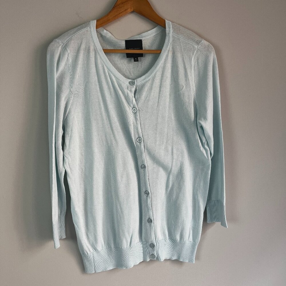 2/$30 Alex Marie Mint Green/Blue Button Front Cardigan Sweater Medium